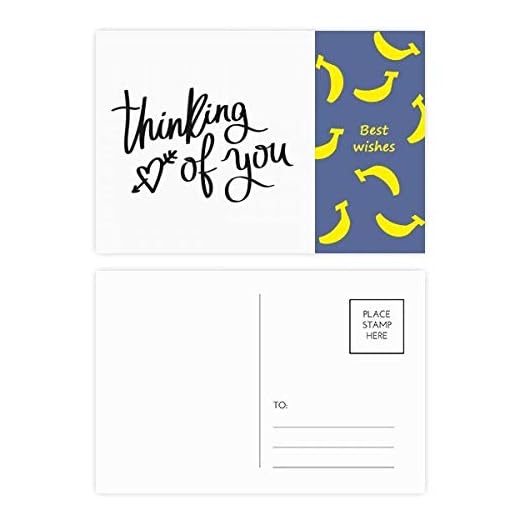 Tänker på dig citat banan vykort set tackkort utskick 20 st