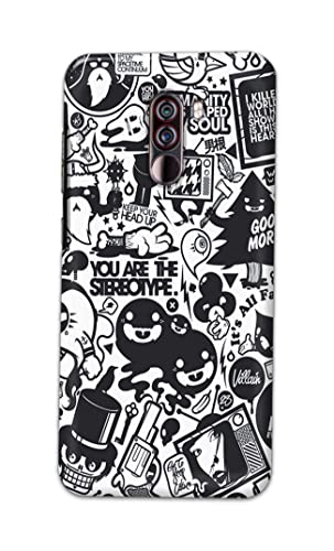 Image of Printed Hard Back Cover Case for Mi Poco F1 Back Cover (Mixed Cartoon) -702