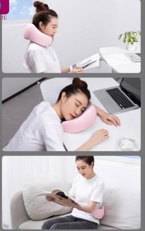 Swadhin Memory Foam Luxury Travel Neck Support Rest Pillow (Pink) 2