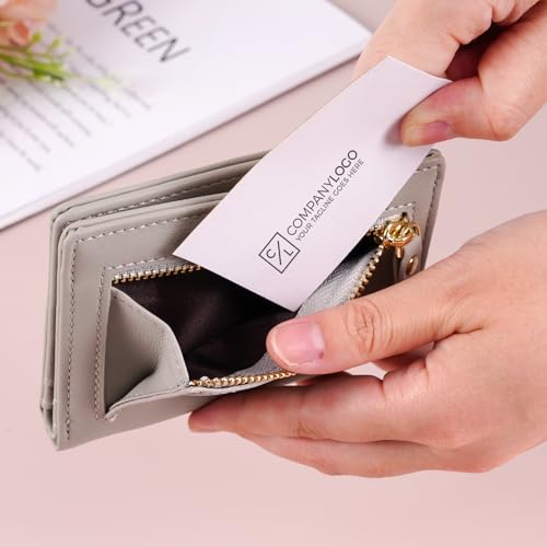 Wallet Women, Leather Rfid Wallet with ID Window(Grey)2