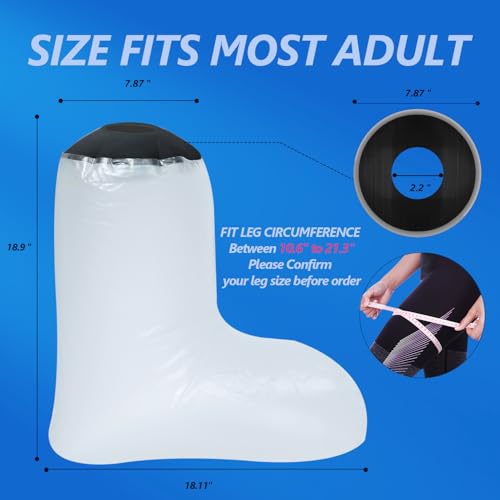 Inmoredo Reusable Waterproof Foot Ankle Cast Cover for Shower - Watertight Protector for Surgery, Bandages, Wounds, and Burns (Foot Ankle)