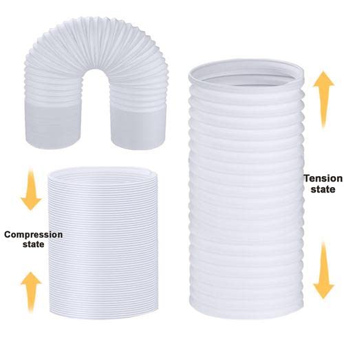 Klimaanlage Abluftschlauch, PVC flexibel Abluftschlauch für Klimagerät Ø150mm, Klimaanlage Schlauch Mit Schlauchverbinder, Für Mobile Klimaanlagen(Ø150mm, 1,5 M) (Weiß)
