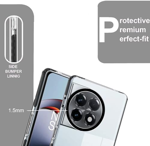 Image of A rtistque Ultra Stylish Back Cover Case for OnePlus 11R 5G | Premium Shockproof TPU | Transparent | Stylish Protective Design | OnePlus 11R Back Cover - Black