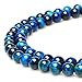 Produktbild jartc Perlen Für Energie Armbänder Yoga Armband Armband DIY Natürliche Perlen Himmelblaues Tigerauge 95 Stück, 34 cm, 4 mm