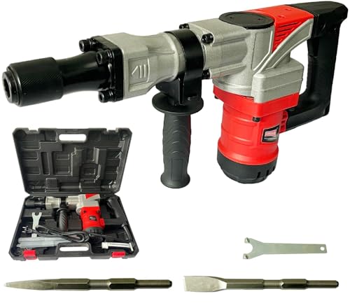 Image of Inditrust Dumdaar 7kg Electric Demolition Hammer, (RED) 100% copper winding 1500W, 360 Rotating Handle, with Anti vibration control handle, 2900 RPM