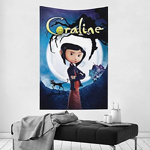 Amazon Co Jp Coraline コララインとボタンの魔女 3d タペストリー 多機能壁掛け インテリア 壁掛け インテリア おしゃれ ファブリック装飾 部屋飾り 寝室の装飾 遮光 目隠し インテリア 壁掛け装飾布 布 ポスター 新居祝い 装飾品 贈り物 Generic