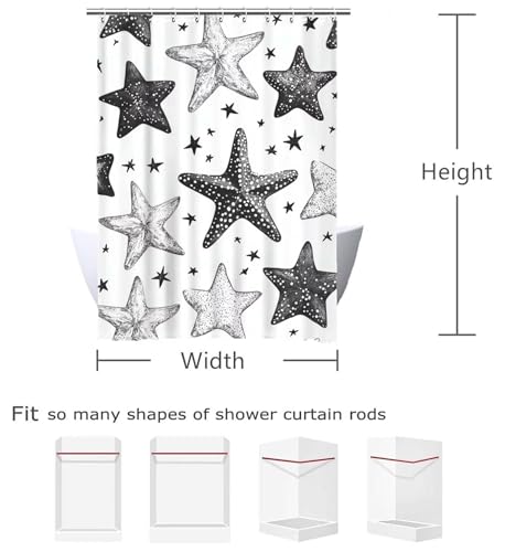 Rideau douche 90x180 tissu imperméable séchage rapide baignoire - 5