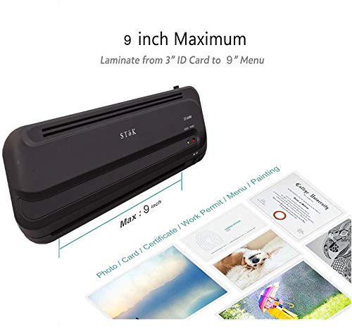 Image of SToK (ST-LA4M) Compact Laminating Machine - Ideal for Students' Projects, Photos, ID Cards, and More | 9-Inch Black Laminator (1 Year Offsite Warranty)