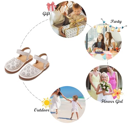 Image of Felix & Flora Toddler Girls Sandals Soft Rubber Princess Flat Shoes Flower Girl Shoes
