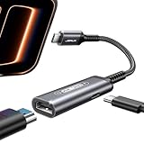 JSAUX USB C to HDMI with PD Charger Adapter, 2-in-1 Type C to HDMI 4K@30Hz/100W Charging Compatible with iPhone 17 Pro Max/Air/ 16 Pro Max/15 Pro Max,Samsung S24/S23,MacBook,Dell,Steam Deck,ROG Ally