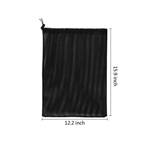 2 stuks visvijver filterzakken, 30 x 45 cm pompbarrière zak met trekkoord vijverpomp filterzak pompbeschermingszak voor vijver biofilmer, grote pompen mesh zakken, zwart accessoires voor thuis - Image 5