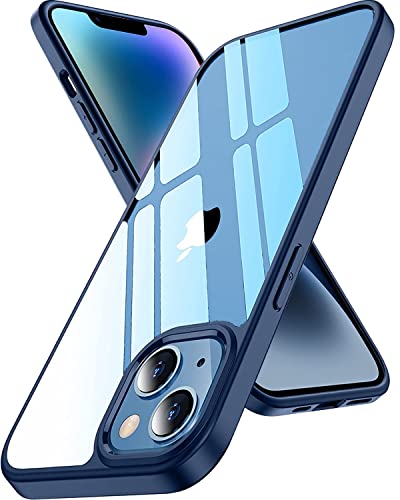 Amozo Designed for iPhone 14 Cover | Ultra Hybrid Camera Protection Back Cover Case for iPhone 14 (Polycarbonate|Transparent Back) (Blue)