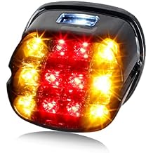 NTHREEAUTO Smoked LED Rear Brake Tail Light Integrated Turn Signals Taillights Compatible with Harley Dyna Road King Electra Glide Sportster Heritage Softail Touring