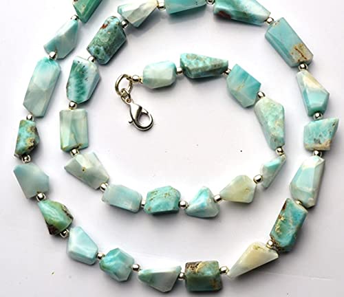 Larimar naturel en perles pépites facettées de 19 pouces pour création