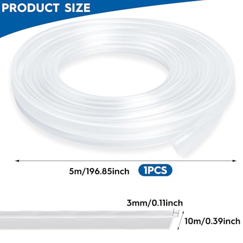 5M Side Glow Fiber Optic Cable Light Strip, Waterproof LED Illumination Optic Fiber Pipe Atmosphere Neon Strip Lights, Super Light Infilled Side Flexible Light, for Car Home, 3.2mm Diameter