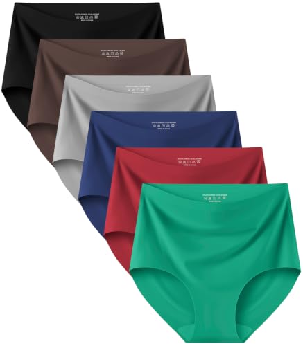 Image of Kalapa Seamless Womens Underwear High Waisted No Show Briefs Silky Stretch Breathable Full Coverage Ladies Panties Multi Pack