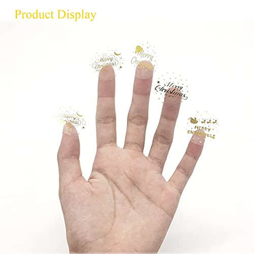 Pmcds2G Christmas Stickers Christmas Card Stickers 500Pcs In 1 Roll For Gift Décor Card Envelopes Sealing Christmas Supplies (1" Four Golden Transparent Patterns)[⚠Alert⚠Only Sold By Mcd_Globe Can Be Guaranteed Genuine. Others Are Followers And Might Be Fake Products] #TOP2