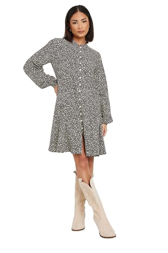 PixieGirl Petite Black Woven Dash Smock Mini Dress Petite