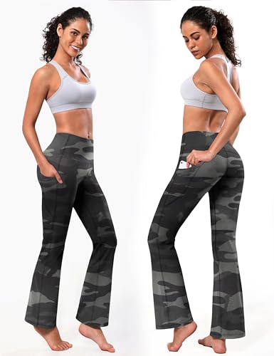 Image of BUBBLELIME Women Out Pockets High Waist Bootlegs Tummy Control Yoga Flared