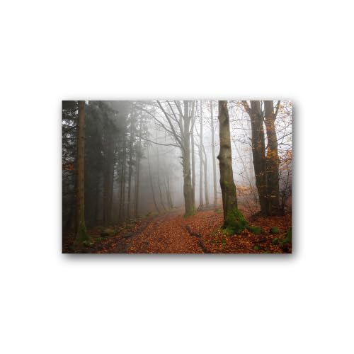Tableau sur toile d'art chemin forestier brumeux d'automne haut de gamme