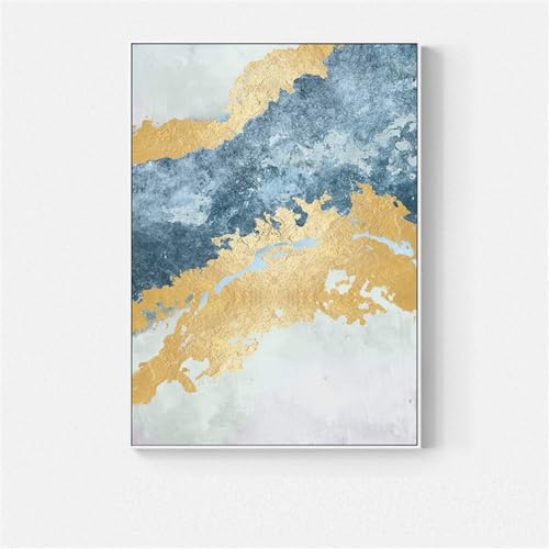 Cuadros abstractos modernos sobre lienzo con láminas de oro para el salón 2