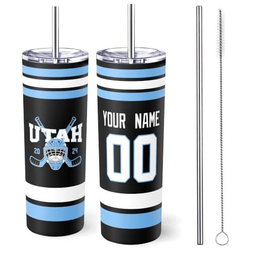 Image of ANTKING Utah Tumbler 20oz Travel Mug Custom Name Number Gifts | Stainless Steel Insulated Coffee Cup for Men Women