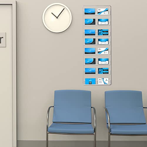 Lincia Acrylic Business Card Holder Wall Mount Clear Sticker Display Rack Multiple Card Holders Clear Acrylic Card Organizing Sticker Display Stand Pre Drilled Acrylic Display (16 Pocket) #TOP5