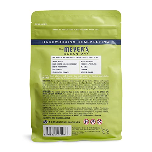 Mrs. Meyer's Laundry Detergent Pods, Biodegradable Formula, Ready To Use Laundry Pacs, Lemon Verbena, 45 Count #TOP1
