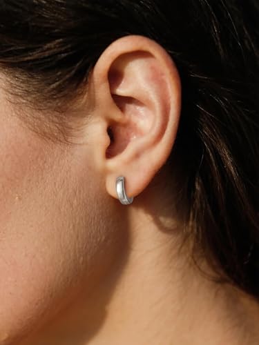 U7 Small Hoop Earrings for Women Men Stainless Steel/Black/Gold Huggie Hoop Earrings Hypoallergenic Lightweight 7/8/9/10/12/14/16mm2