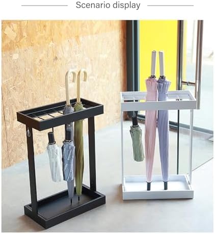 Large Capacity Metal Umbrella Stand with Mesh Tray for Indoor Use Ideal for Entryway School Office and Hallway Storage Solutions