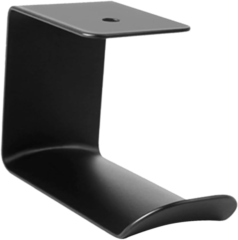 Black Metal Under Desk Headphone Hanger Stand for Shelves Tables