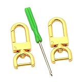 POPETPOP 2 piezas Ganchos Metálicos Desmontables para Bolso con Cierre de Langosta y Tornillo Accesorios Resistentes para Reparación de Correas Bolsos y Arneses Color Dorado