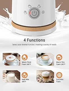 YISSVIC Milk Frother Electric Milk Steamer Automatic Hot or Cold Milk Foam Maker for Capuccino Chocolate Latte