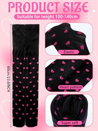 Image of Fourluoo Girls Tights Colorful Pantyhose Soft Thigh High Sock Jacquard Seamless Dance Legging Flower Girl Sock for 4-12 Years