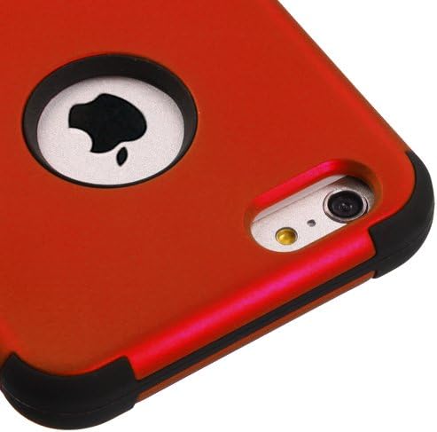 Kaleidio Case Compatible For Apple iPhone 6 Plus / 6S Plus (5.5") [MyBat TUFF] Armor Dual Layer Hybrid Case [Includes a Overbrawn Prying Tool, Stylux Stylus/Pen Dust Plug Combo] [Red/Black]