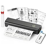 Portable Printers Wireless for Travel, N80 Wireless Thermal Printer Bluetooth Inkless Printer Support 8.5' X 11' US Letter & A4 Size, Compatible with iOS, Android, Laptop for Office, Home, Car, Black