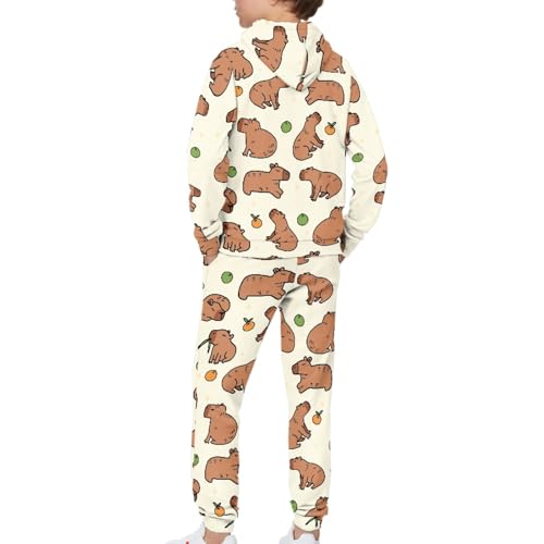 Girls 2 Pcs Tracksuit Set Size 5-12 Long Sleeve Athletic Sweatsuits Set Kids Hooded Sweatshirt and Jogger Pant4