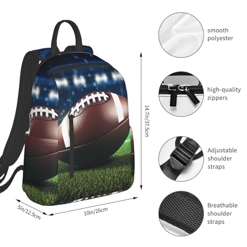 Casual Backpack for Women Men American Football Lightweight Daypack Large Capacity Nurse Bag4