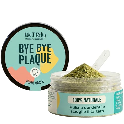 Wolf Belly - Pulizia Denti per Cane e Gatto 100% Naturale (60 g) Alternativa a Spazzolino e Dentifricio per Alito | Ablatore Tartaro in Polvere | Ideale per Problemi di Alitosi - Prodotto in Europa