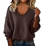 Design : les pulls d'automne disposent d'un design à manches longues, avec un col en V qui ajoute une touche de féminité. Les poignets et l'ourlet côtelés sont conçus pour améliorer l'esthétique générale.