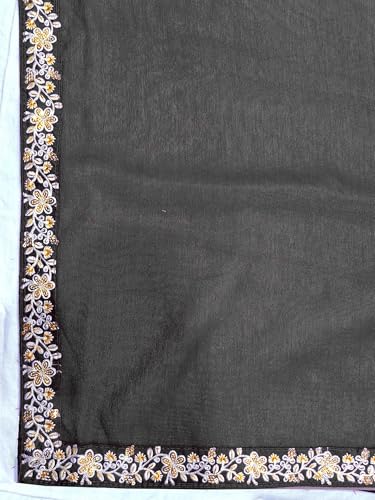 Image of Women's Bollywood Heavy Sequins Embroidery Work Georgette Saree with Unstitched Blouse