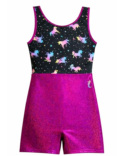 Image of IKAANYA Girls Unitard or Biketard for Gymnastics, Dance, Acrobatics or Swimming (Ages 3-15)