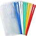 JPSOR 10pcs Poly Zip Envelope Files 5 Color Zippers, 9