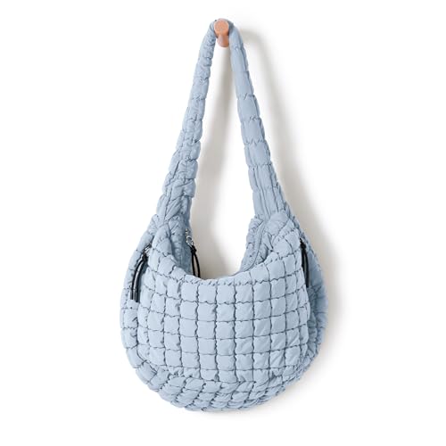 Image of ODODOS Quilted Carryall Tote Bag for Women Crossbody Hobo Lightweight Padding Shoulder Bag