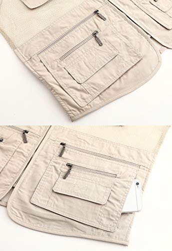 Image of Hbufnha Mens Mesh Lightweight Vest Outdoor Work Fishing Hunting Extra Pockets Vest