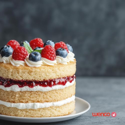 Foto von wenco Tortenring verstellbar 16-30 cm, 8 cm hoher Kuchenring aus Edelstahl, Backzubehör für Torten, hitzebeständig bis 180°C, rostfrei, silber, spülmaschinengeeignet