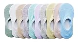 CHUNG Little Boys Girls Thin Half-Mesh Low Cut White Socks Summer 10 Pack,7-9Years, SolidColor