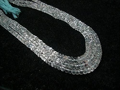 AQUAMARINE ROUNDEL en fil de 16 pouces, perles naturelles bleues pour enfilage et bijoux