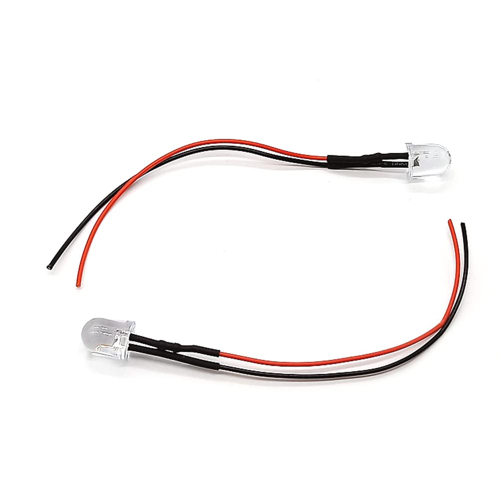 10 Pezzi LED 10mm Pre Cablati Con Resistenza – 3V-220V, 20mA, Ultraluminosi, 20 Cm, Colore Arancio (e Altri Colori Disponibili)