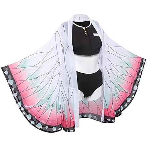 Demon Slayer Swimsuit,Shinobu Tanjiro Zenitsu Mitsuri Japanese Anime Bathing Suit, White-shinobu, Small Cover